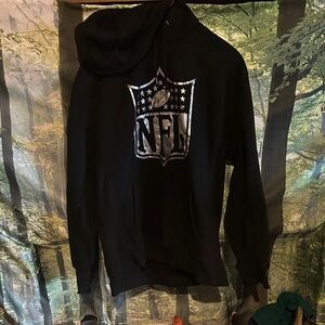 NFL Black Hoodie with Silver Logo